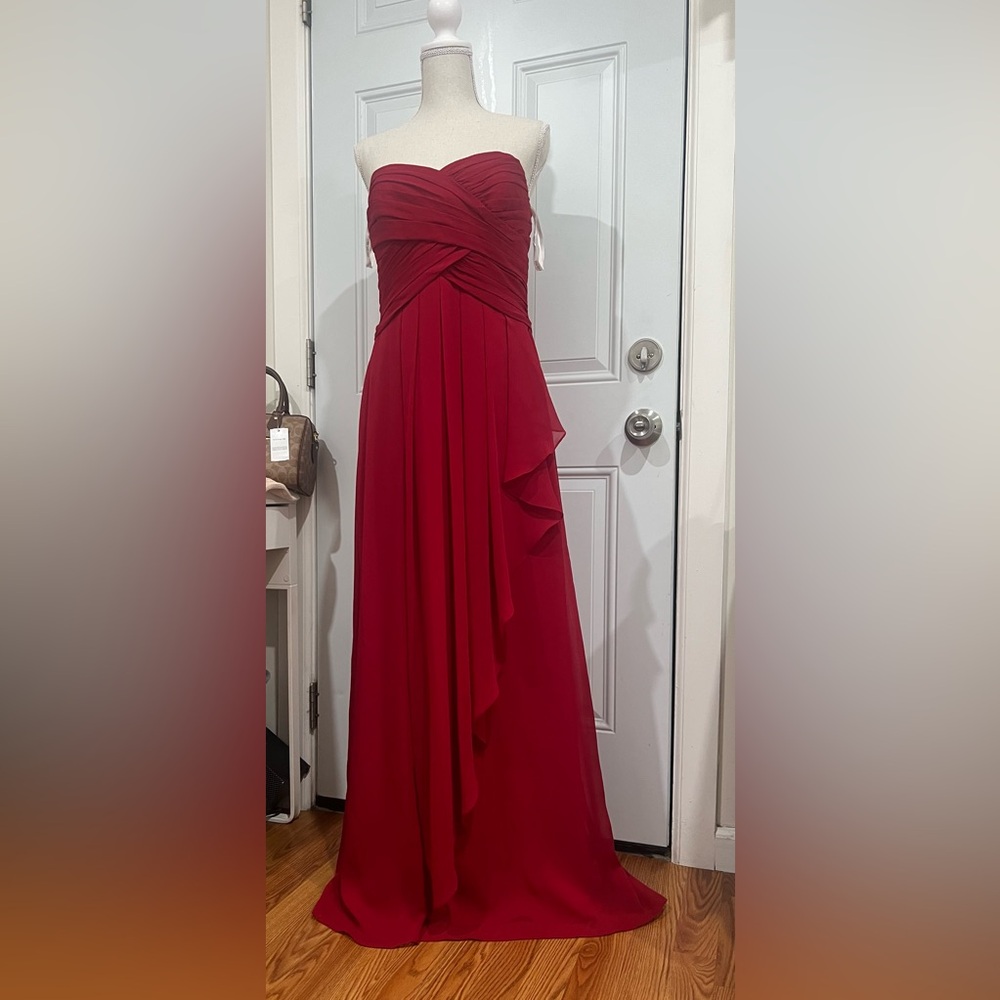 David's Bridal Red Maxi Dress